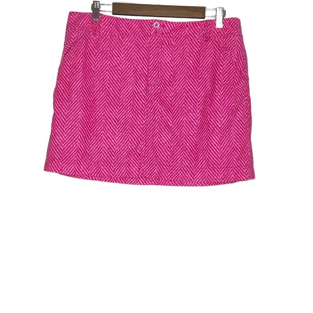 Lilly Pulitzer Womens Chevron Pink Corduroy Mini Skirt Size 12
